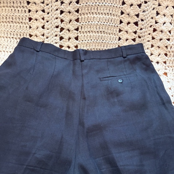 Talbots Vintage Irish Linen Black High-Rise Pleated Trousers Size 6 - altered - Picture 12 of 16